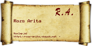 Rozs Arita névjegykártya